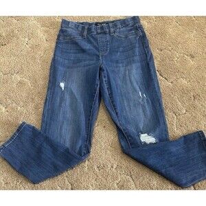 Judy Blue Jeans Womans 9/29 Boyfriend Fit Mid Rise Medium Wash Distressed Denim